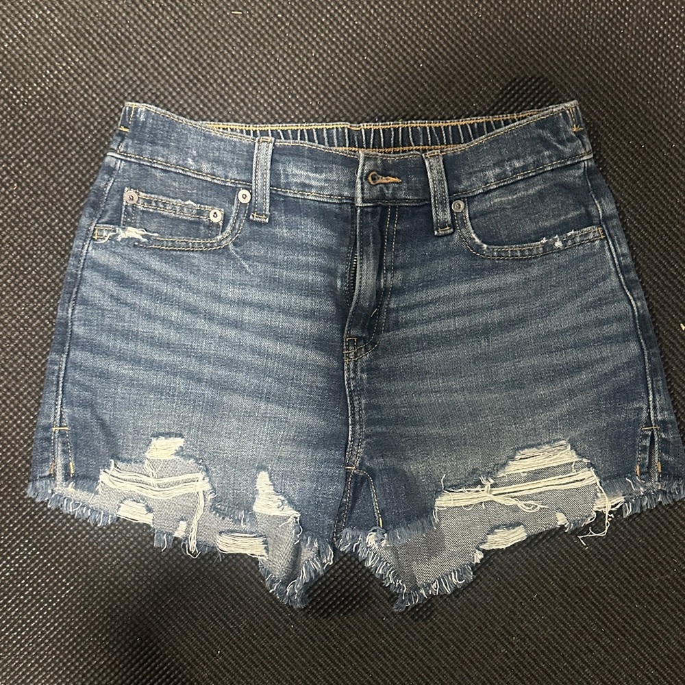 Aerie Blue Distressed Jean Shorts